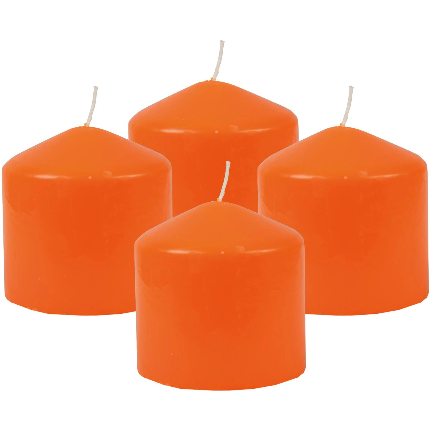 Bestgoodies Stumpenkerzen Ø8cm 4er Pack Orange günstig online kaufen