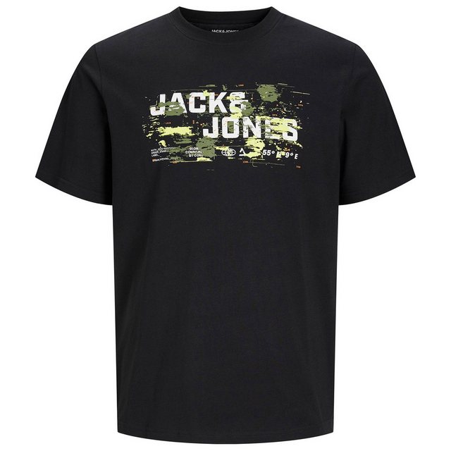 Jack & Jones Rundhalsshirt Jack&Jones XXL T-Shirt schwarz Frontprint JCOOUT günstig online kaufen