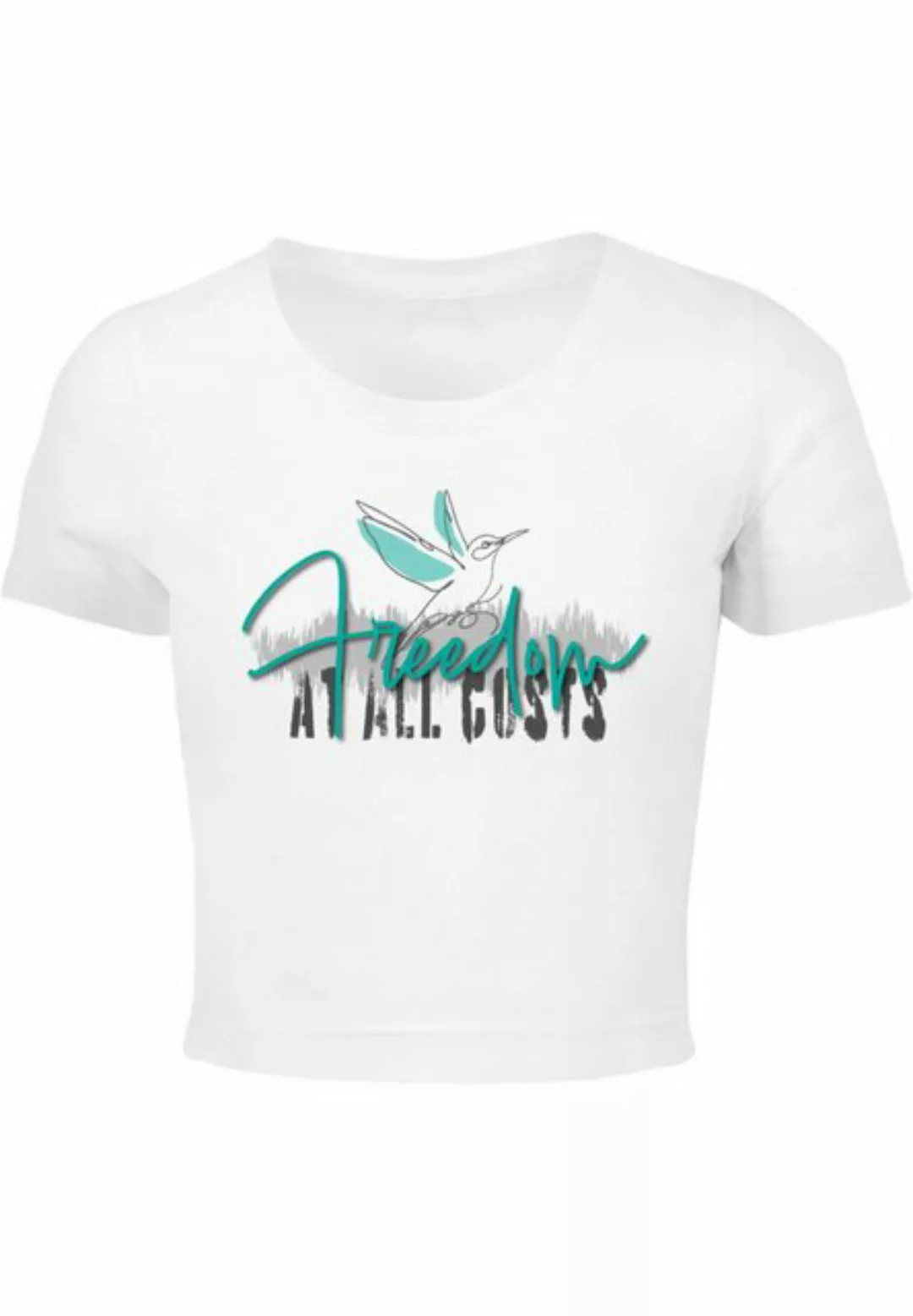 Merchcode T-Shirt Merchcode Damen Ladies Freedom At All Costs Cropped Tee ( günstig online kaufen