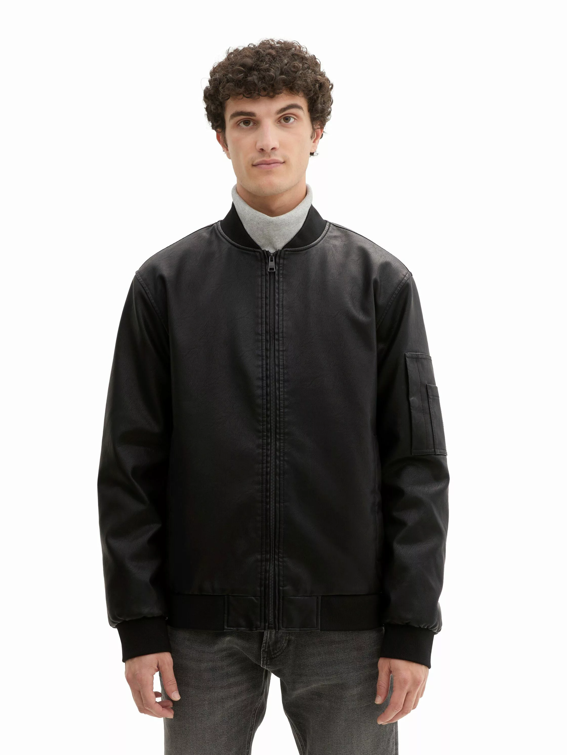 TOM TAILOR Denim Bomberjacke Kunstleder mit günstig online kaufen