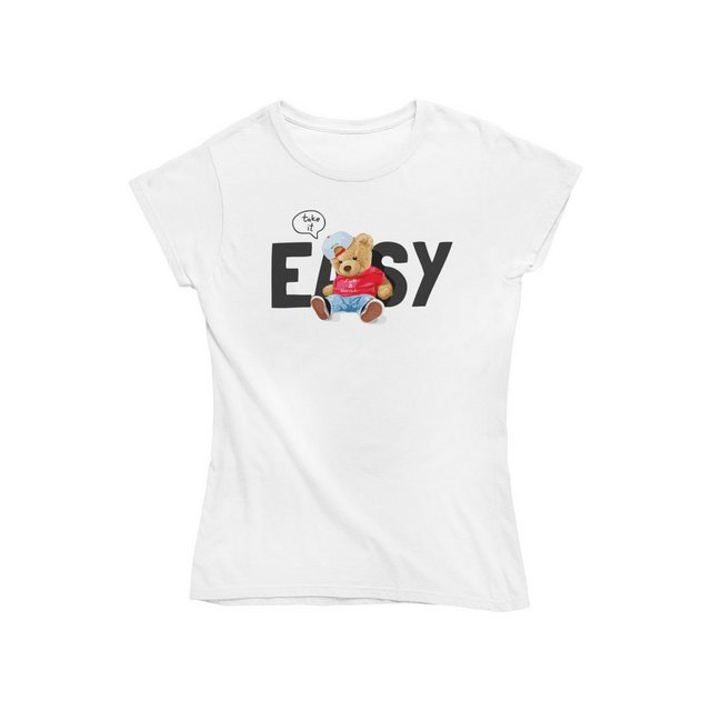 Novux T-Shirt Take it easy Damen Tshirt Farbe Weiß (1-tlg) aus Baumwolle günstig online kaufen