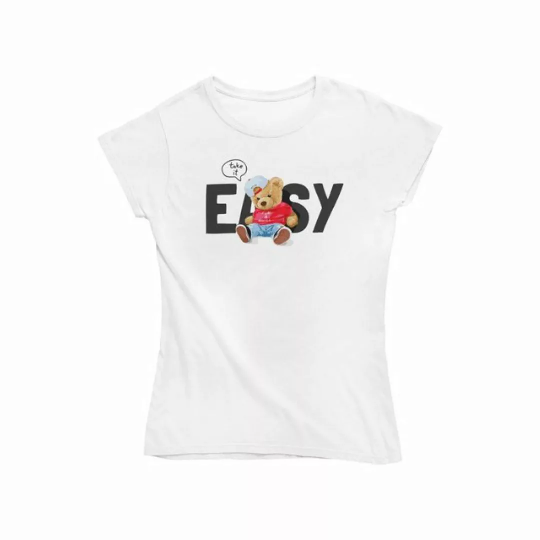 Novux T-Shirt Take it easy Damen Tshirt Farbe Weiß (1-tlg) aus Baumwolle günstig online kaufen