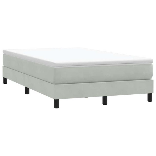 vidaXL Boxspringbett, Boxspringbett ohne Matratze Hellgrau 120x210 cm Samt günstig online kaufen