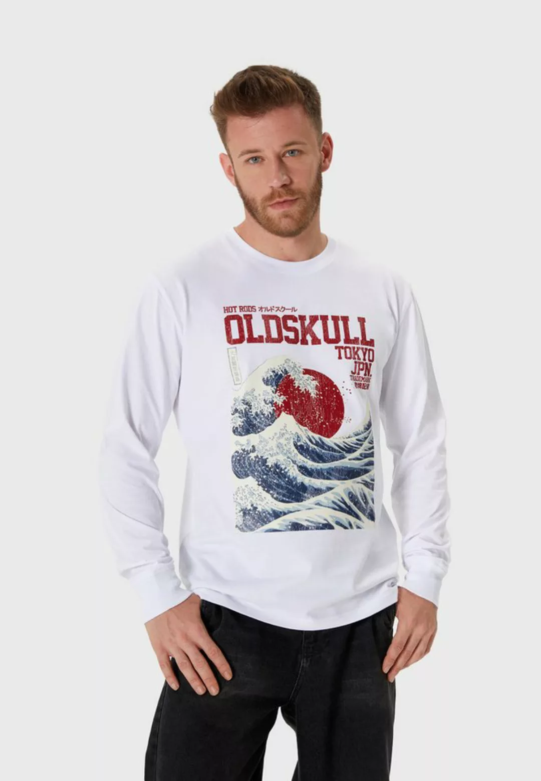 Oldskull Langarmshirt Asian Big W Vintage Logo Graphic günstig online kaufen