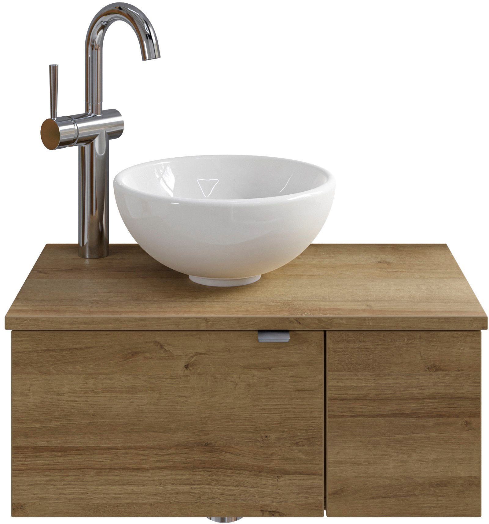 Saphir Waschtisch "Serie 6915 Waschschale mit Unterschrank für Gästebad, Gä günstig online kaufen