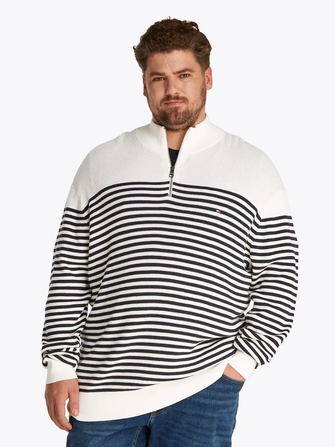 Tommy Hilfiger Big & Tall Troyer "BT-RACKING STRUCTURE ZIP MOCK-B", Große G günstig online kaufen