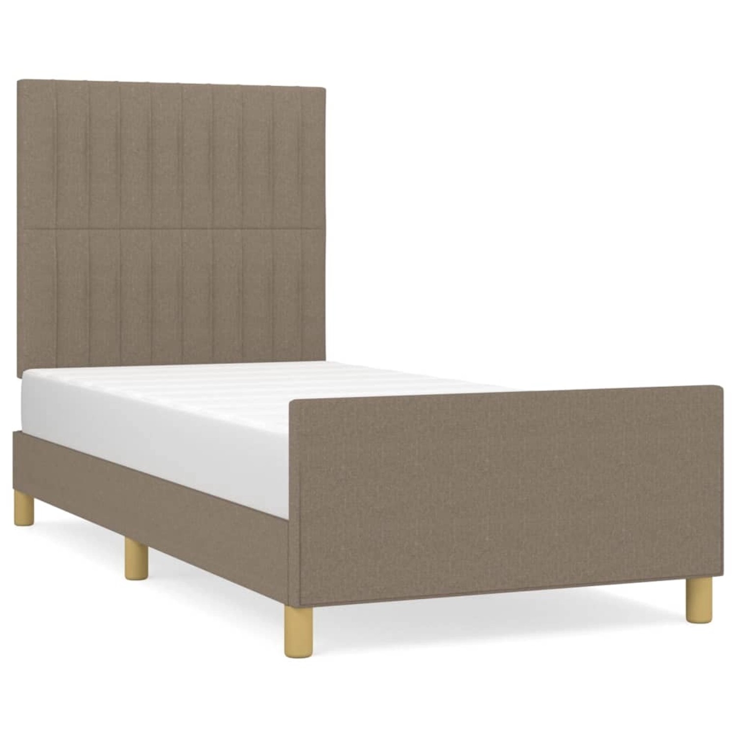 vidaXL Bett, Bettgestell ohne Matratze Taupe 90x190 cm Stoff günstig online kaufen