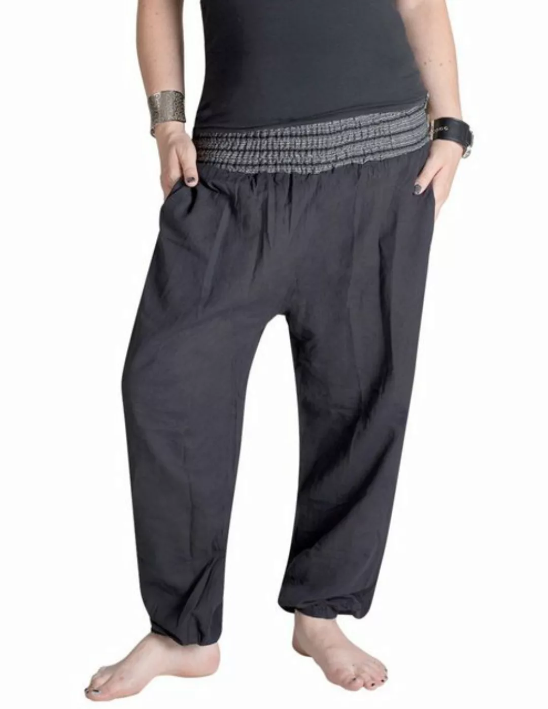 Vishes Haremshose Chino Haremshose mit dehnbarem gestreiften Bund Ethnohose günstig online kaufen