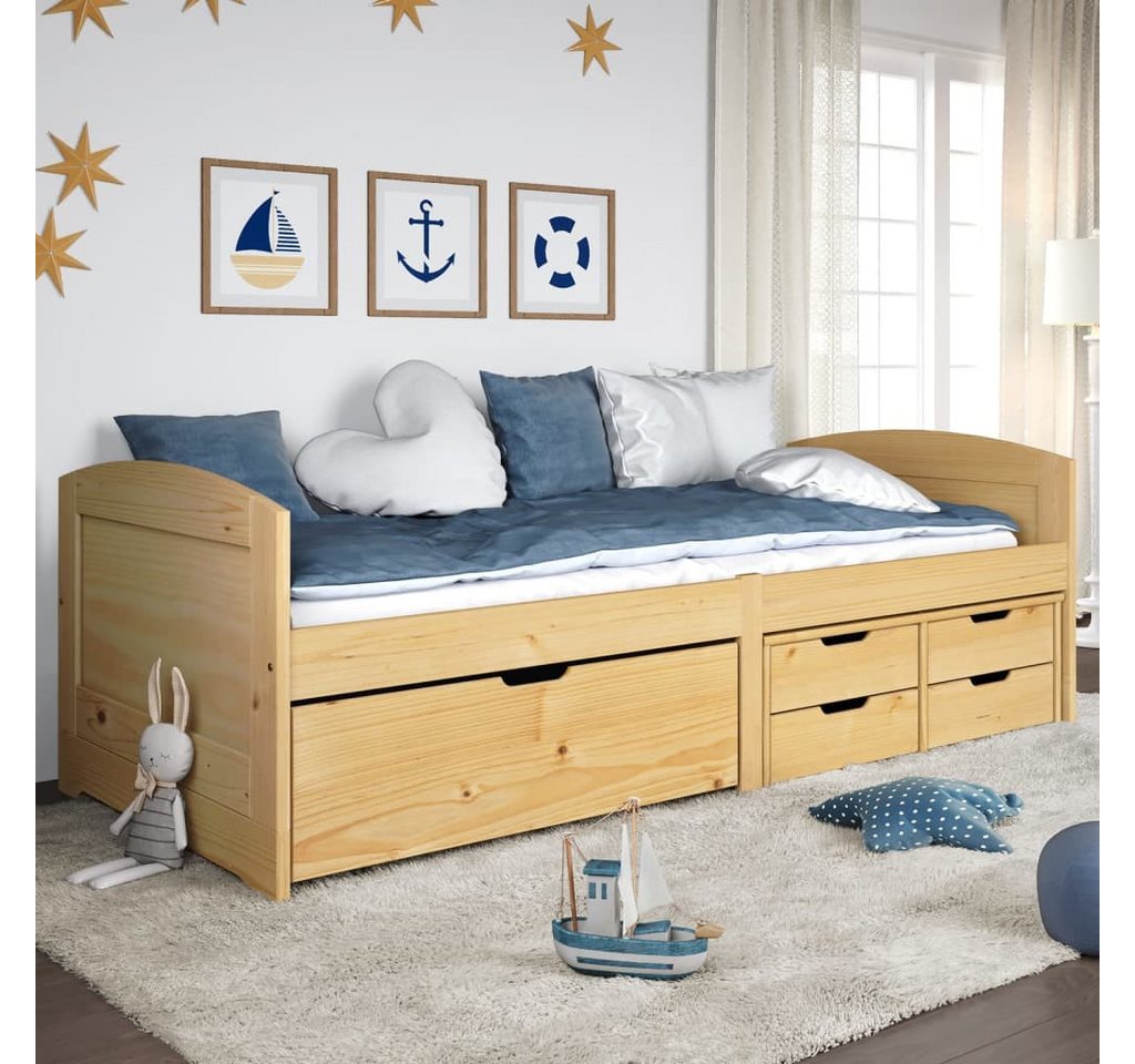 furnicato Bett Tagesbett mit 5 Schubladen IRUN 90x200 cm Massivholz Kiefer günstig online kaufen