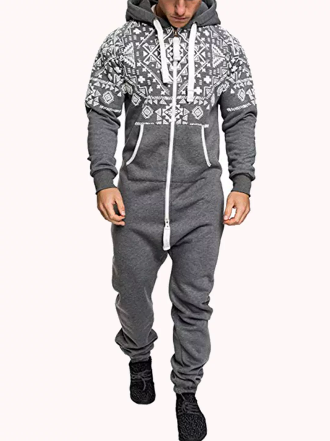 Herren Casual Hooded Jacken Loungewear Slim Siamese Sweater Hooded Overalls günstig online kaufen