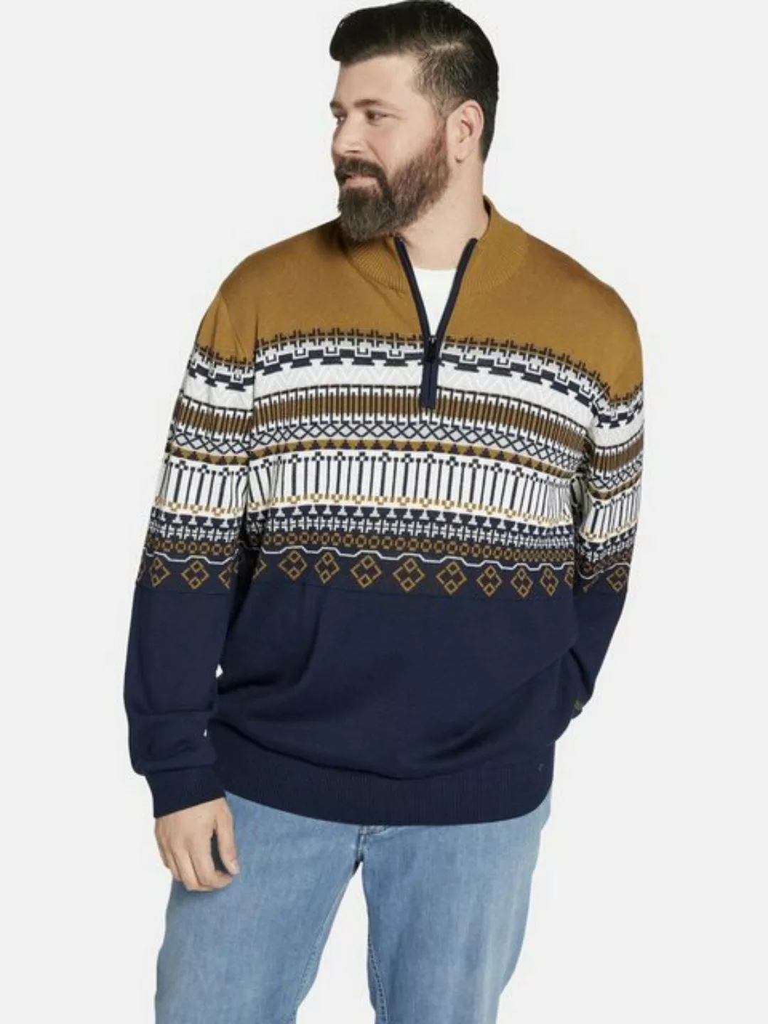 Charles Colby Strickpullover EARL SENAN mit Jacquard-Muster günstig online kaufen