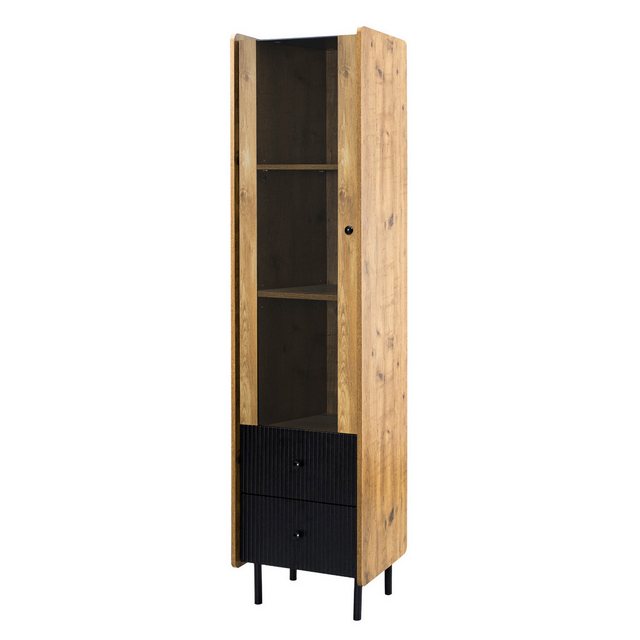 Gotagee Glasvitrine Hochschrank aus Holz mit Glastür LED-Licht Sideboard Wo günstig online kaufen