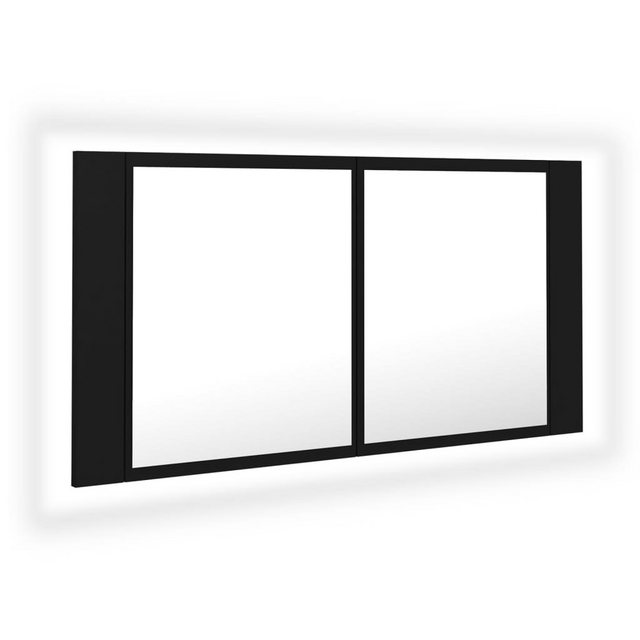 Led-bad-spiegelschrank Schwarz 90x12x45 Cm günstig online kaufen