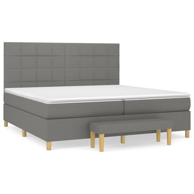 vidaXL Bettgestell Boxspringbett mit Matratze Dunkelgrau 200x200 cm Stoff B günstig online kaufen