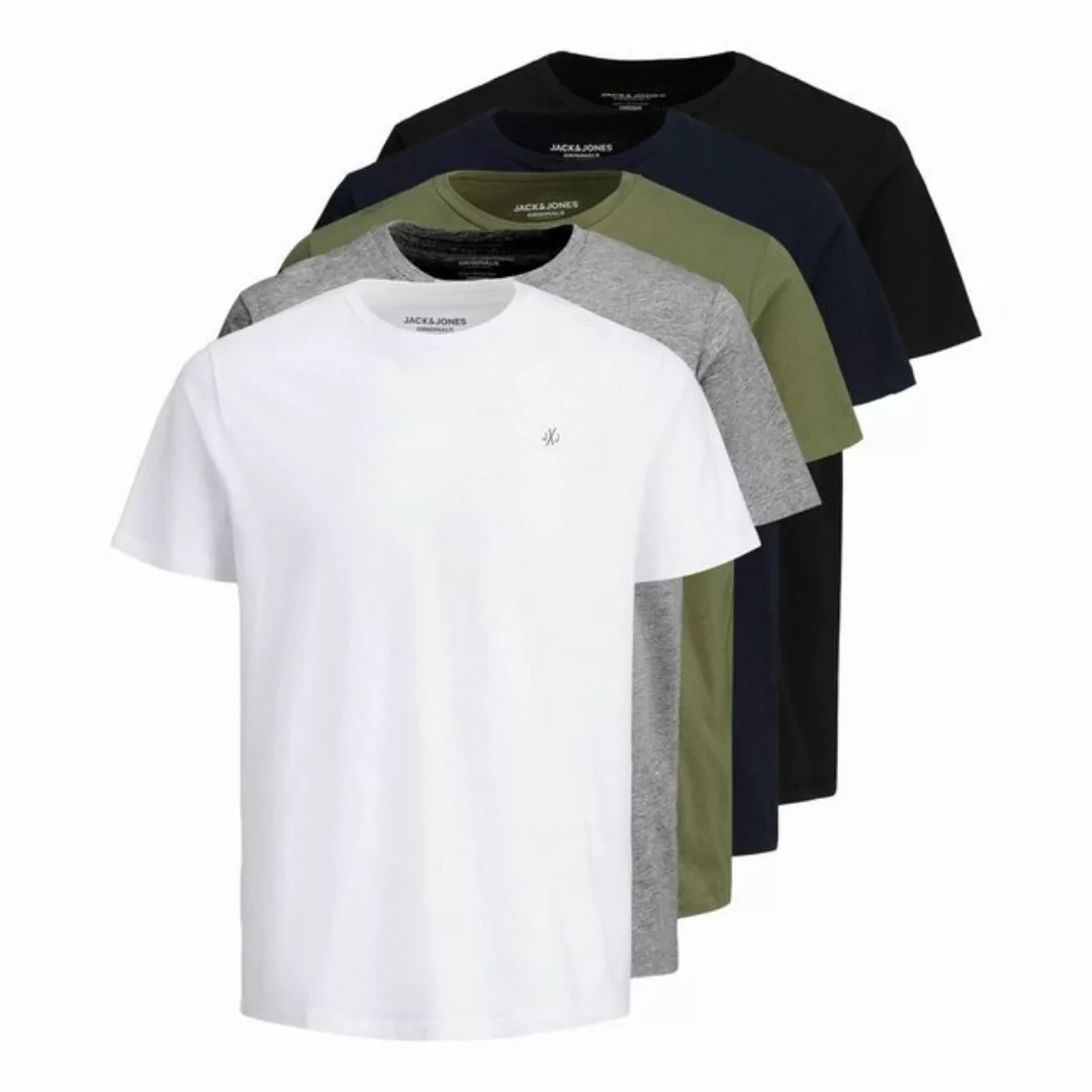 Jack & Jones Herren Rundhals T-Shirt JORJXJ 5er PACK - Regular Fit günstig online kaufen