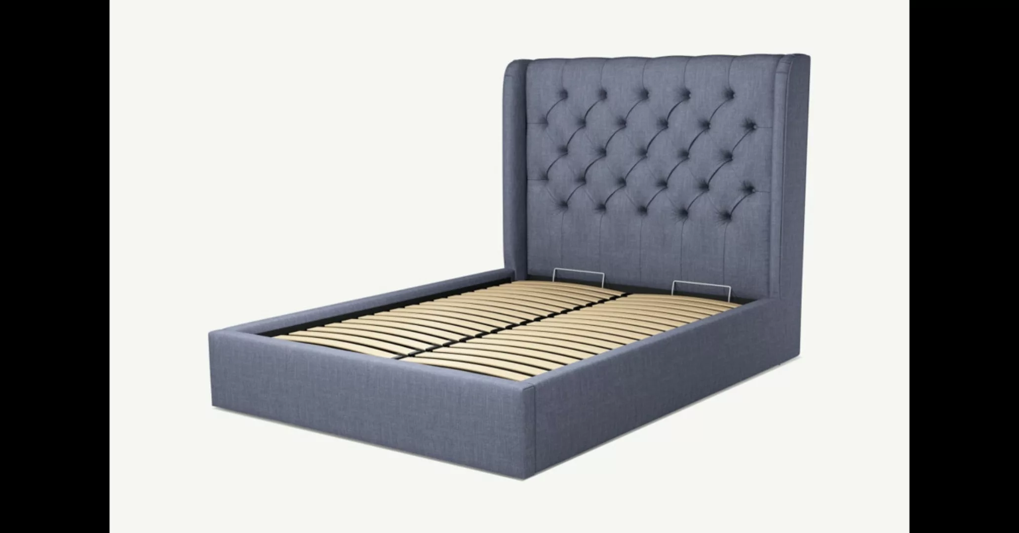 Romare Polsterbett mit Bettkasten (140 x 200 cm),Denimblau - MADE.com günstig online kaufen