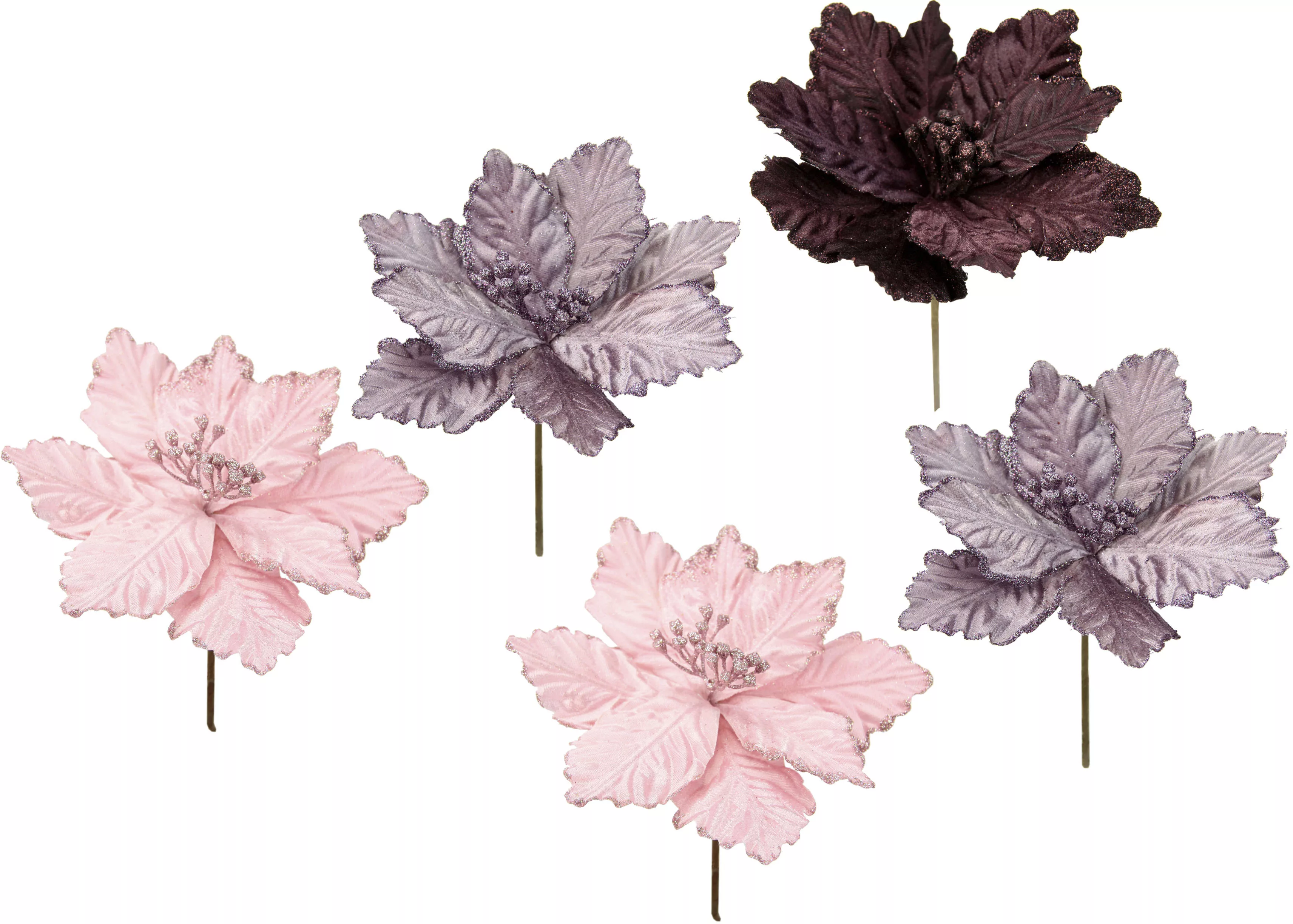 I.GE.A. Kunstblume "Poinsettia", Kunstblume, Dekoblume, 5er Set günstig online kaufen