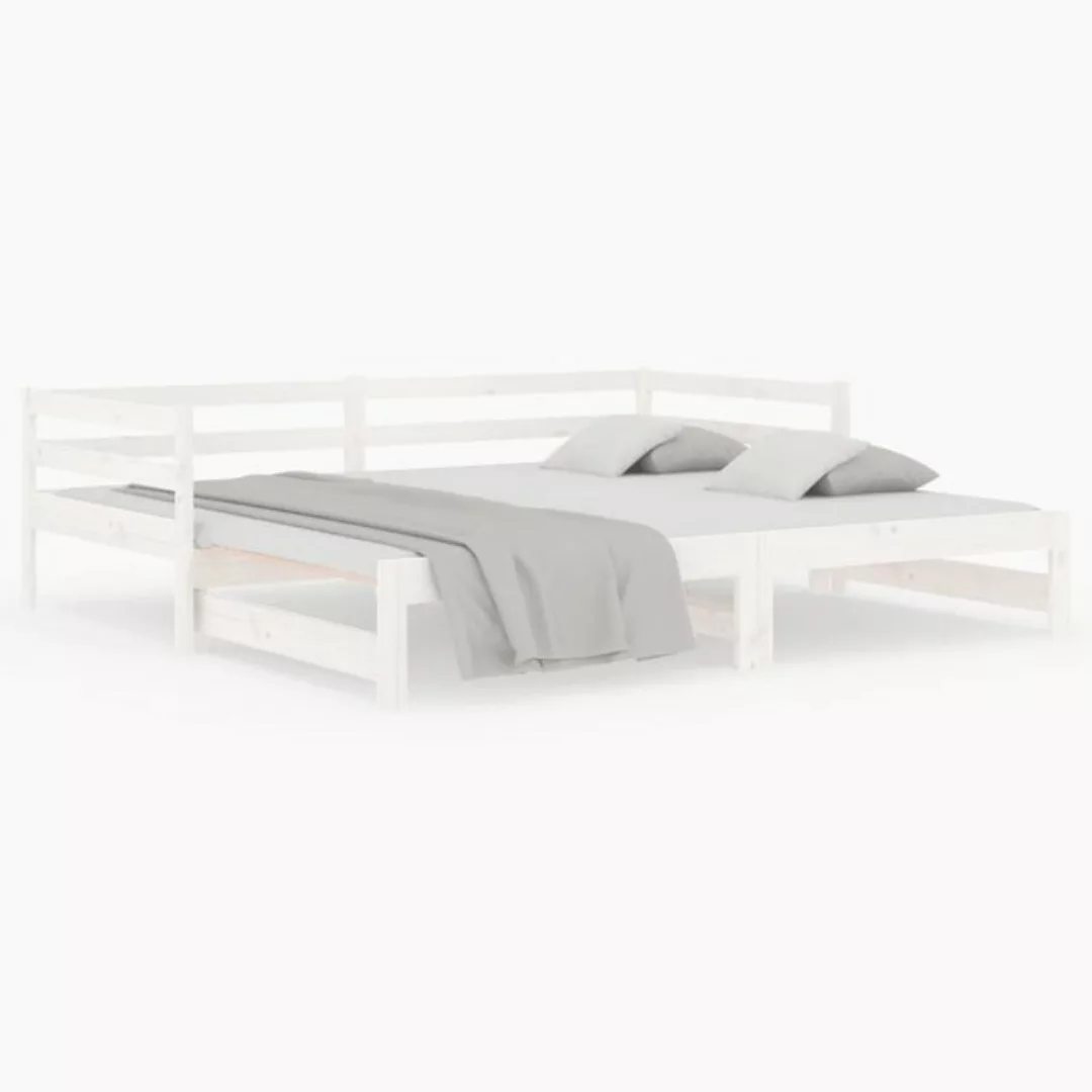 vidaXL Bett Tagesbett Ausziehbar Weiß 80x200 cm Massivholz Kiefer günstig online kaufen