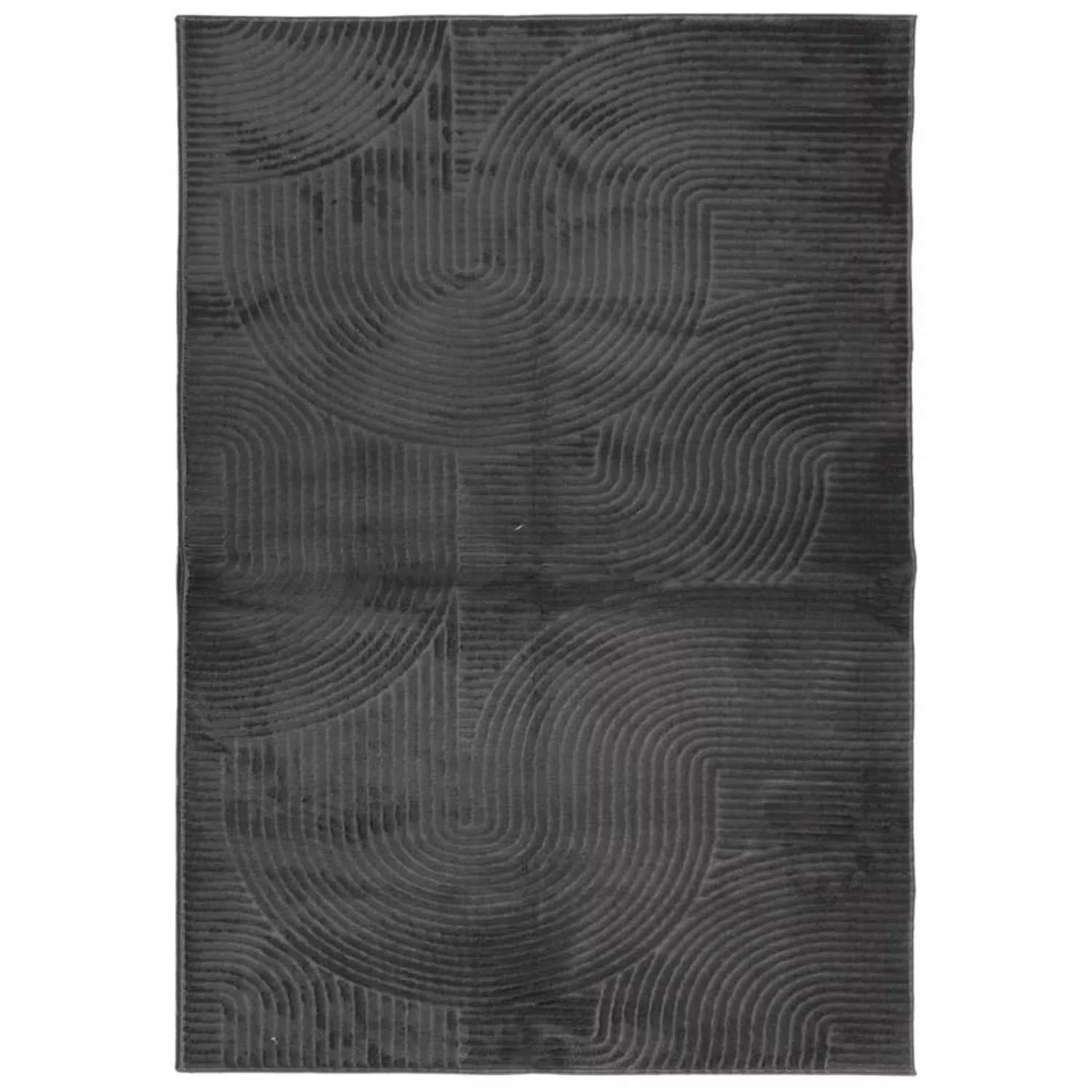 vidaXL Teppich Iza Kurzflor Skandistil Anthrazit 140x200 Cm 1951401 günstig online kaufen