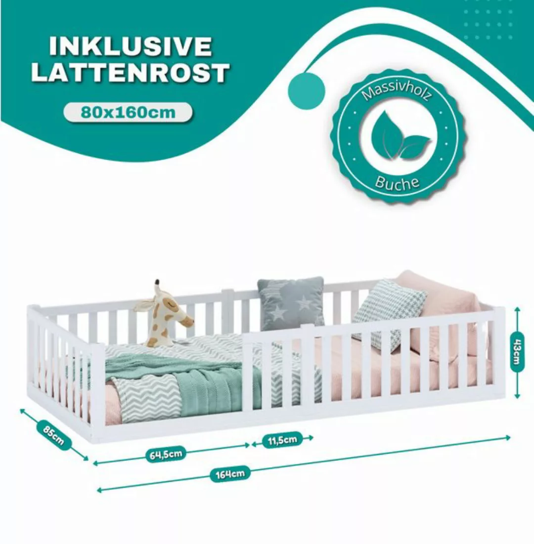 ALAVYA Home Kids Kinderbett Bodenbett TITAN aus Buchenholz FSC® zertifizert günstig online kaufen