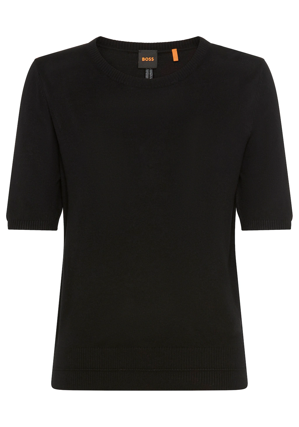 BOSS ORANGE Kurzarmpullover "Fiaffusa Premium Damenmode", mit dezentem Ajou günstig online kaufen