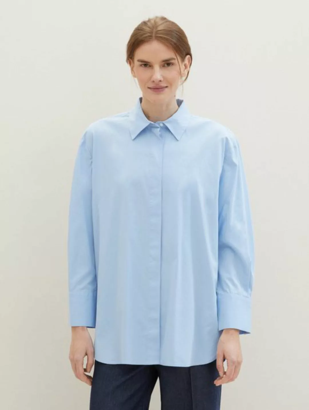 TOM TAILOR Langarmbluse Unifarbene Bluse mit TENCEL(TM) Lyocell günstig online kaufen