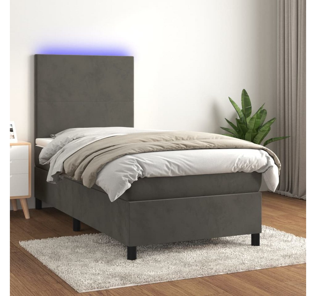 vidaXL Boxspringbett Boxspringbett mit Matratze & LED Samt (80 x 200 cm, Du günstig online kaufen