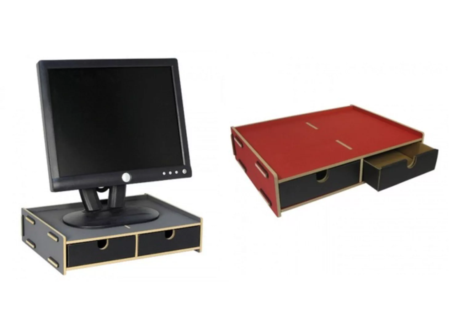 Monitorständer Bildschirmerhöhung Schreibtischaufsatz Holz günstig online kaufen