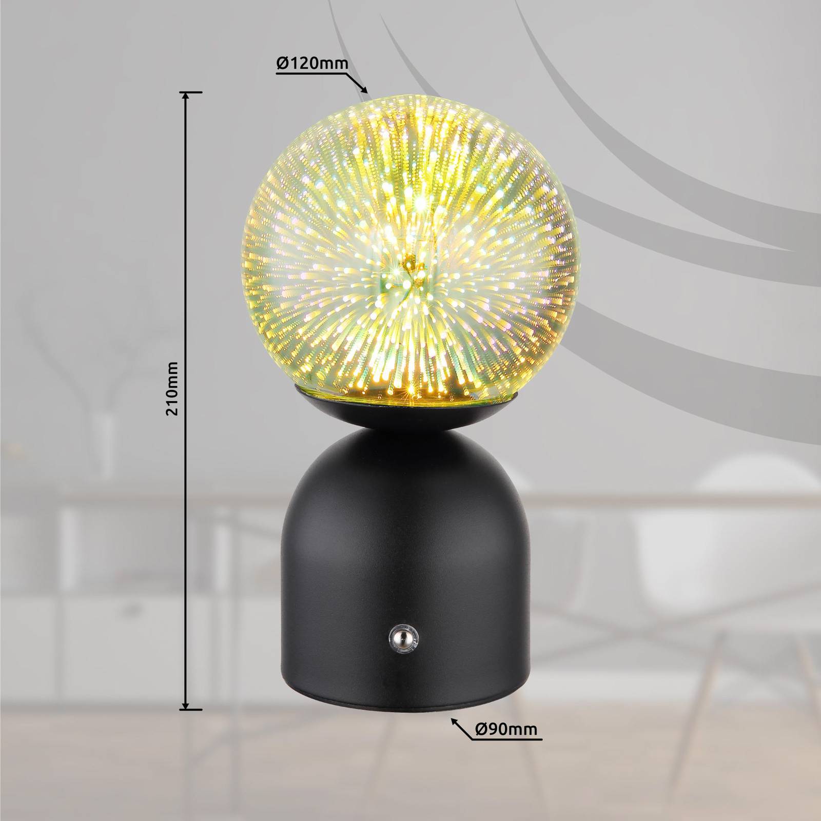 LED-Akku-Tischlampe Julsy, schwarz, 3D, Höhe 21 cm, CCT günstig online kaufen