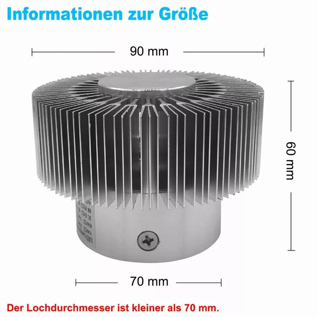 Rosnek LED Deckenleuchte 3W, Kaltes Weiß/RGB, günstig online kaufen