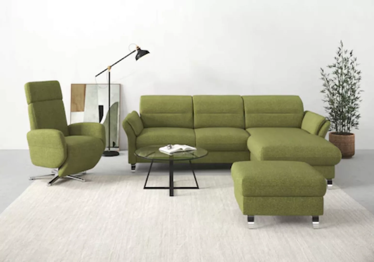 sit&more Ecksofa "Grenoble L-Form", Federkern, wahlweise mit Bettfunktion, günstig online kaufen