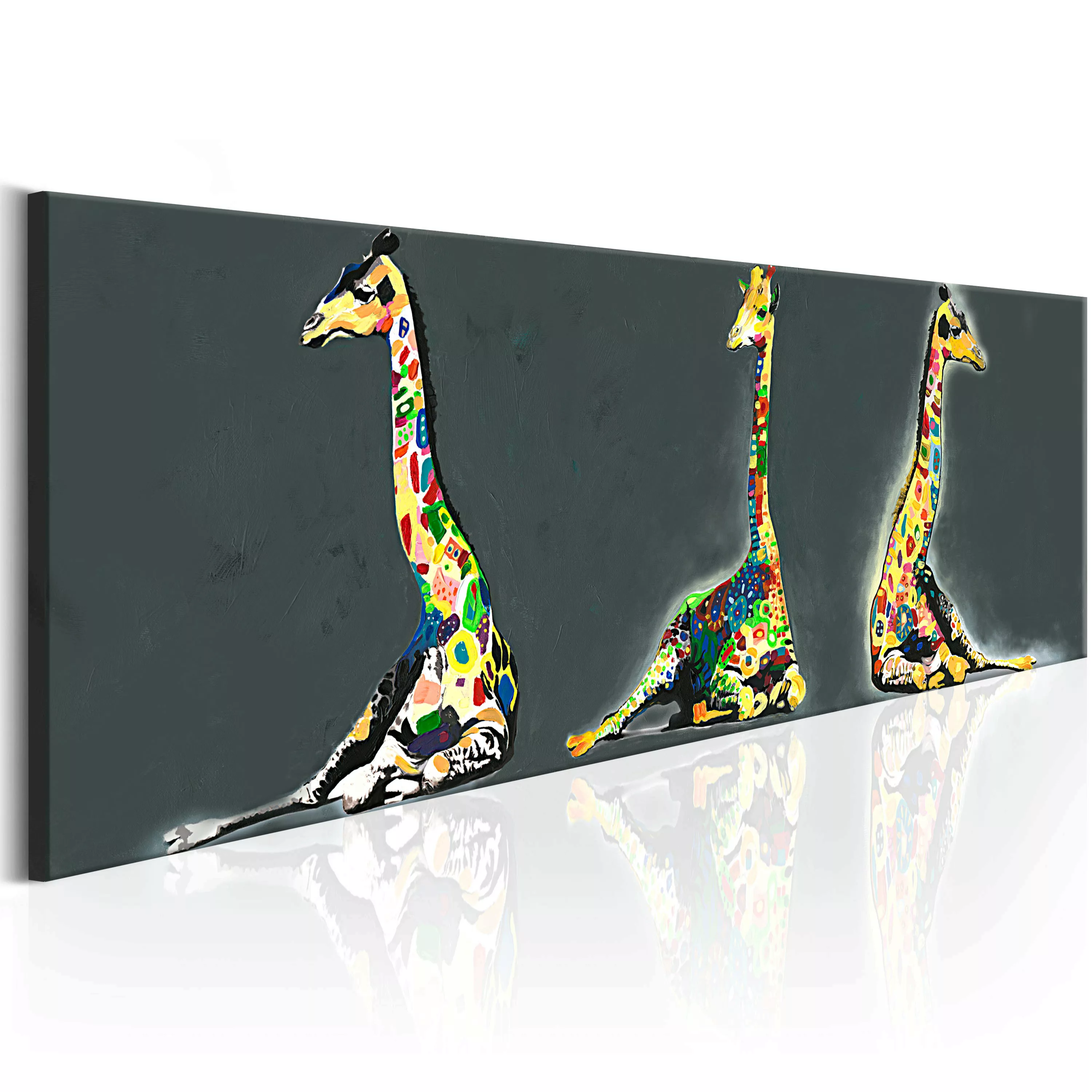 Wandbild - Colourful Giraffes günstig online kaufen