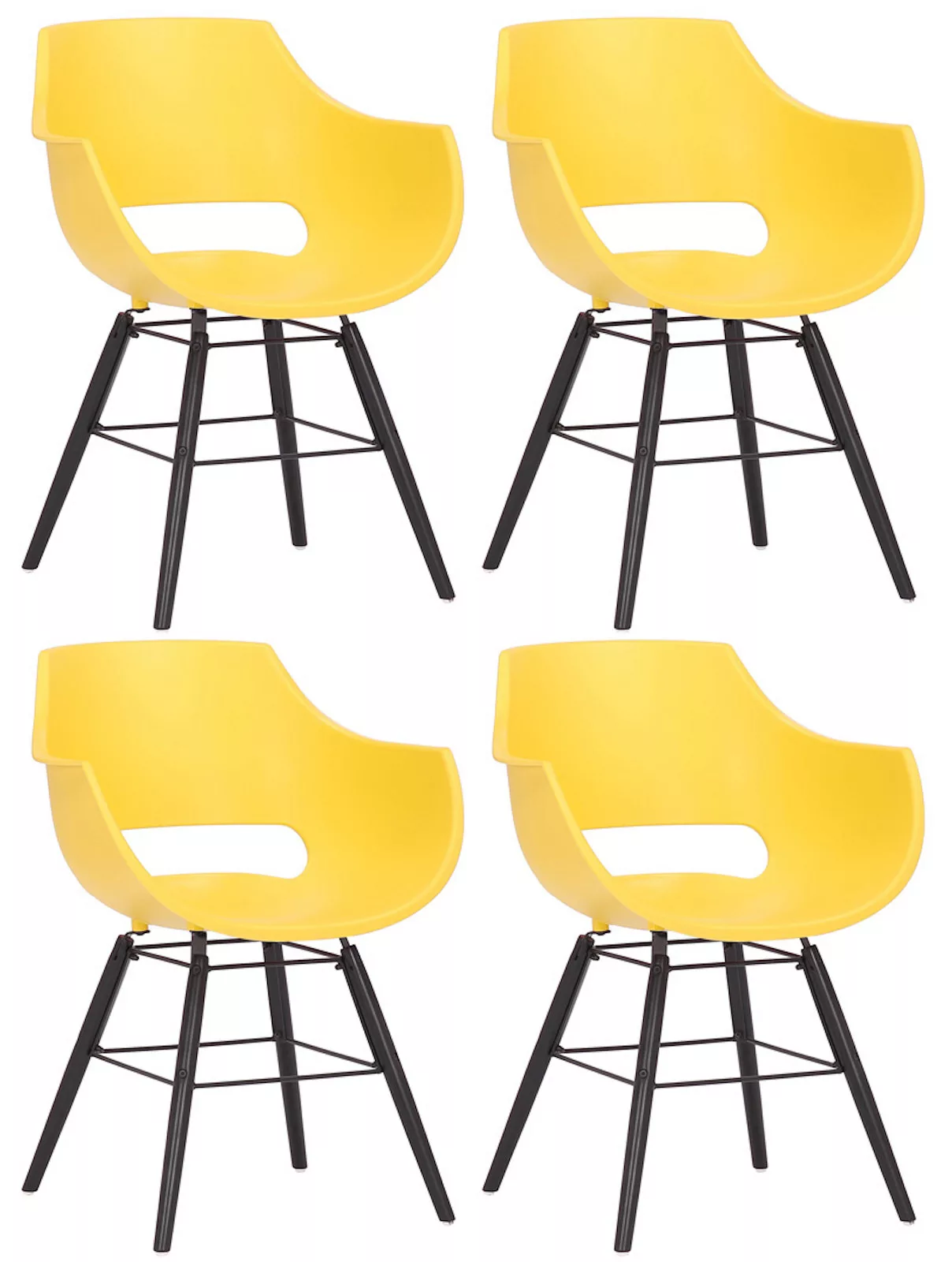 4er Set Stuhl Skien Kunststoff-gelb-Schwarz günstig online kaufen