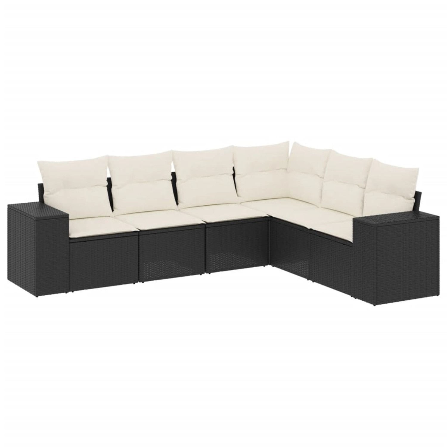 vidaXL 6-tlg Garten-Sofagarnitur mit Kissen Schwarz Poly Rattan Modell 213 günstig online kaufen