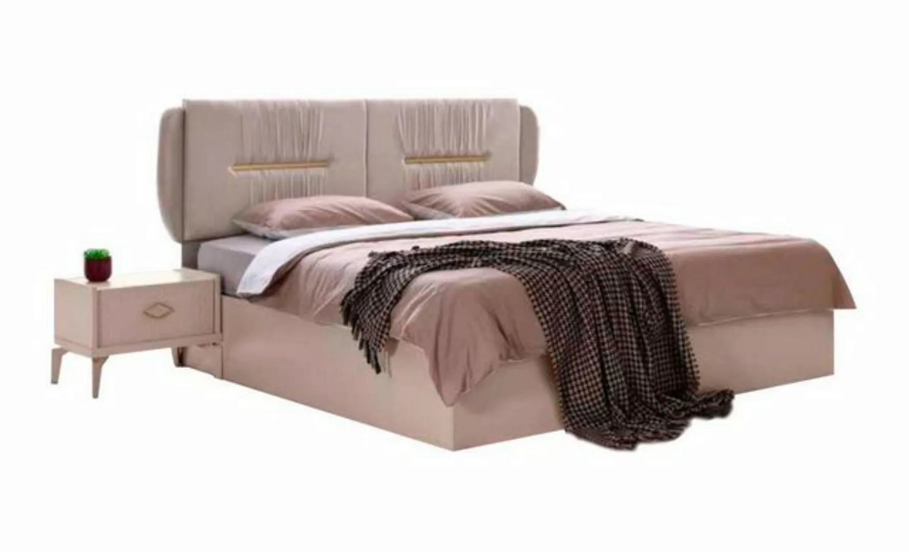 Xlmoebel Bett Doppelbett Schlafzimmer Modernes Design Rechteckig in Beige E günstig online kaufen