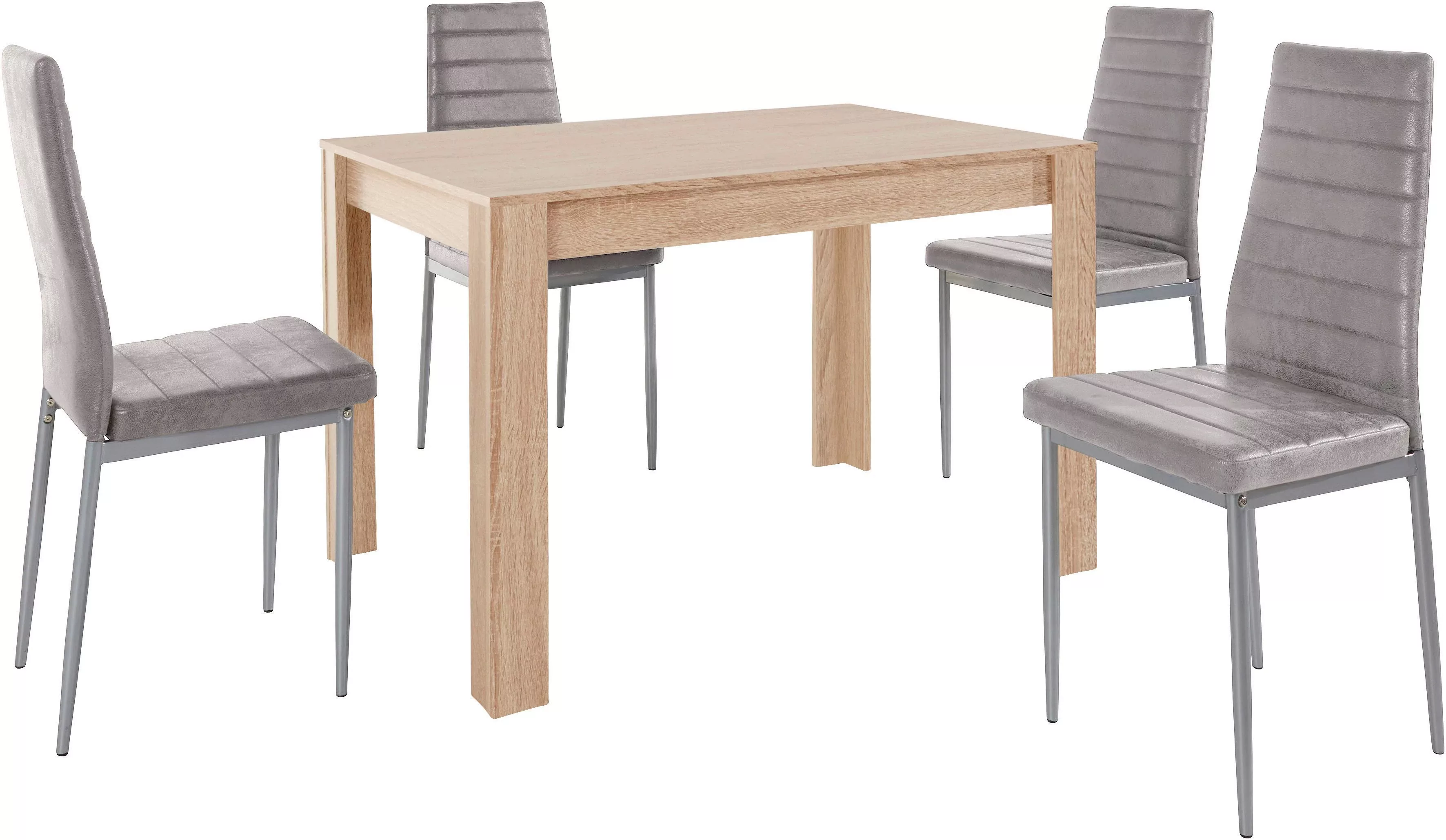 INOSIGN Essgruppe "mit Tisch und 4 Stühlen", (Set, 5 tlg.), Tischbreite 120 günstig online kaufen