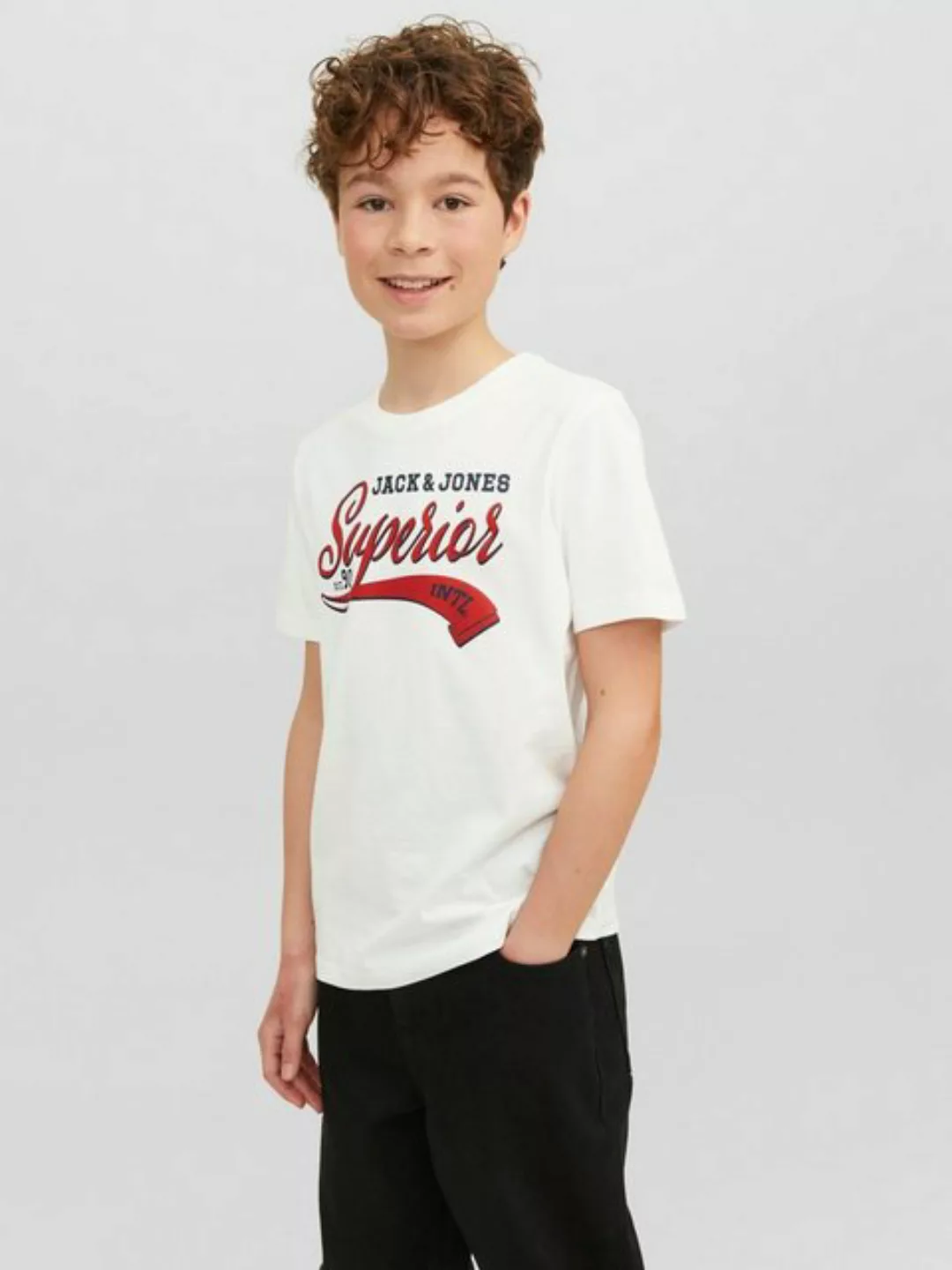 Jack & Jones Junior Rundhalsshirt JJELOGO TEE SS NECK 2 COL AW23 NOOS JNR günstig online kaufen