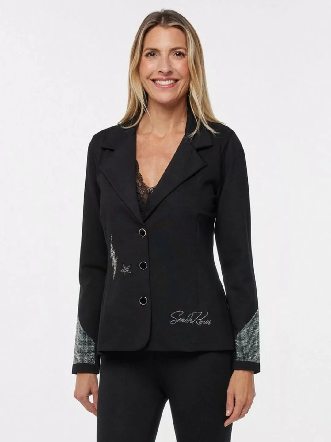 Sarah Kern Jerseyblazer Jackenblazer figurbetont mit Strassdetails günstig online kaufen