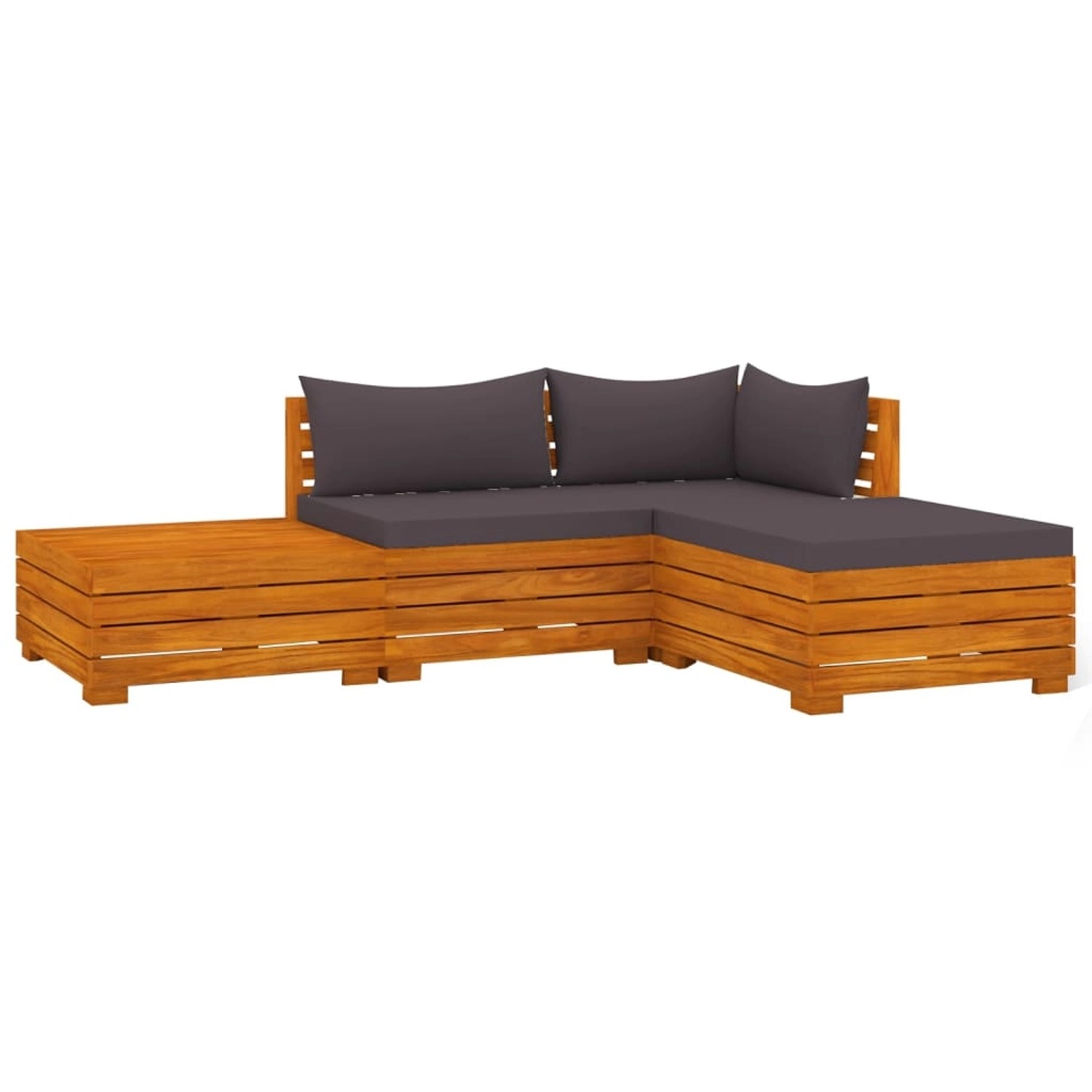 vidaXL 4-tlg Garten-Lounge-Set mit Kissen Massivholz Akazie Modell 3 günstig online kaufen