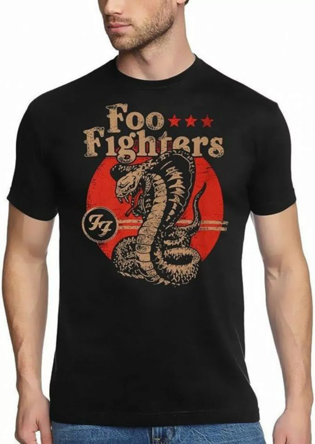 coole-fun-t-shirts Print-Shirt FOO FIGHTERS COBRA T-SHIRT SCHWARZ XL günstig online kaufen
