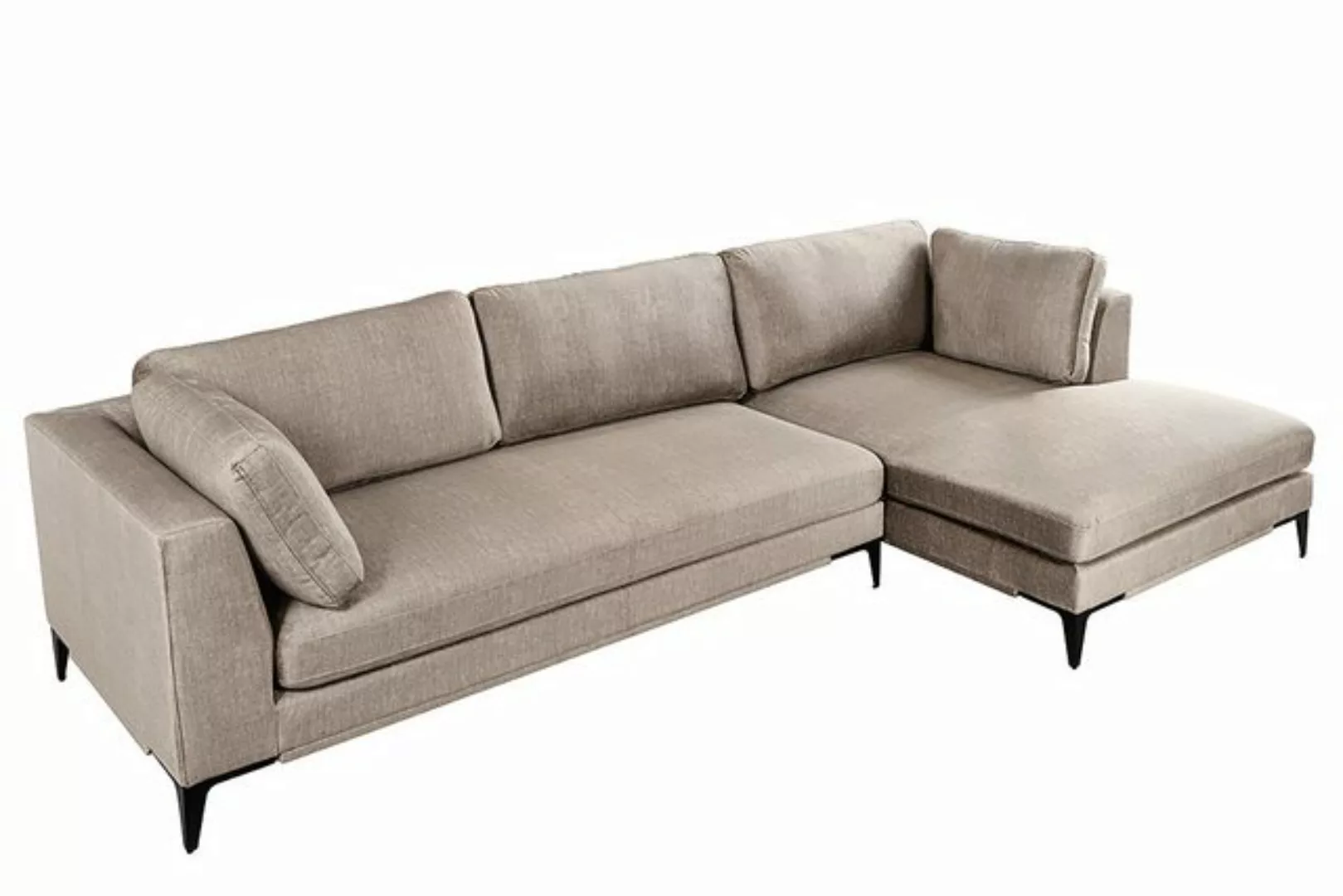 riess-ambiente Ecksofa SIGNUM 315cm taupe · XXL-Eckcouch mit Samt-Bezug & N günstig online kaufen