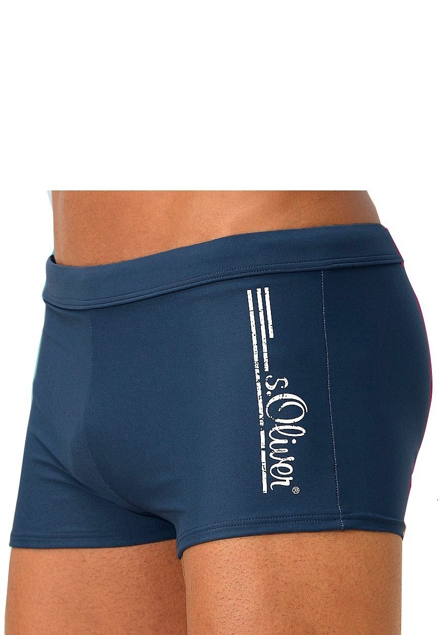 s.Oliver Boxer-Badehose mit Logoschriftzug im coolen günstig online kaufen