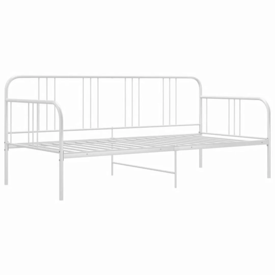 vidaXL Bett Schlafsofa Bettgestell Weiß Metall 90x200 cm günstig online kaufen