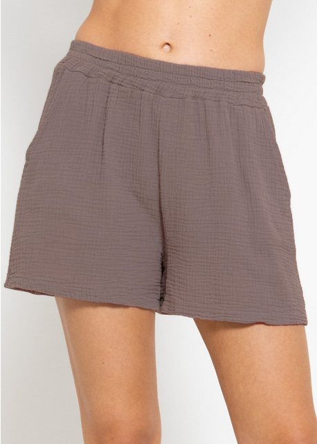 SASSYCLASSY Shorts High-Waist Musselin Shorts Damen aus Baumwolle Musselinh günstig online kaufen