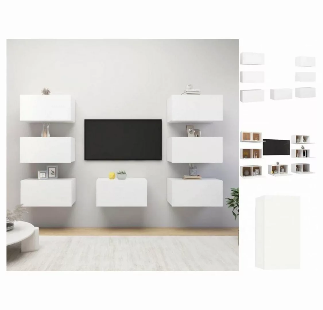 vidaXL TV-Schrank TV-Schränke 7 Stk Weiß 30,5x30x60 cm Spanplatte Lowboard günstig online kaufen