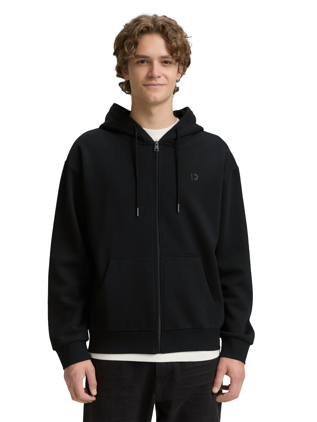 TOM TAILOR Denim Kapuzensweatjacke, mit Logostickerei günstig online kaufen