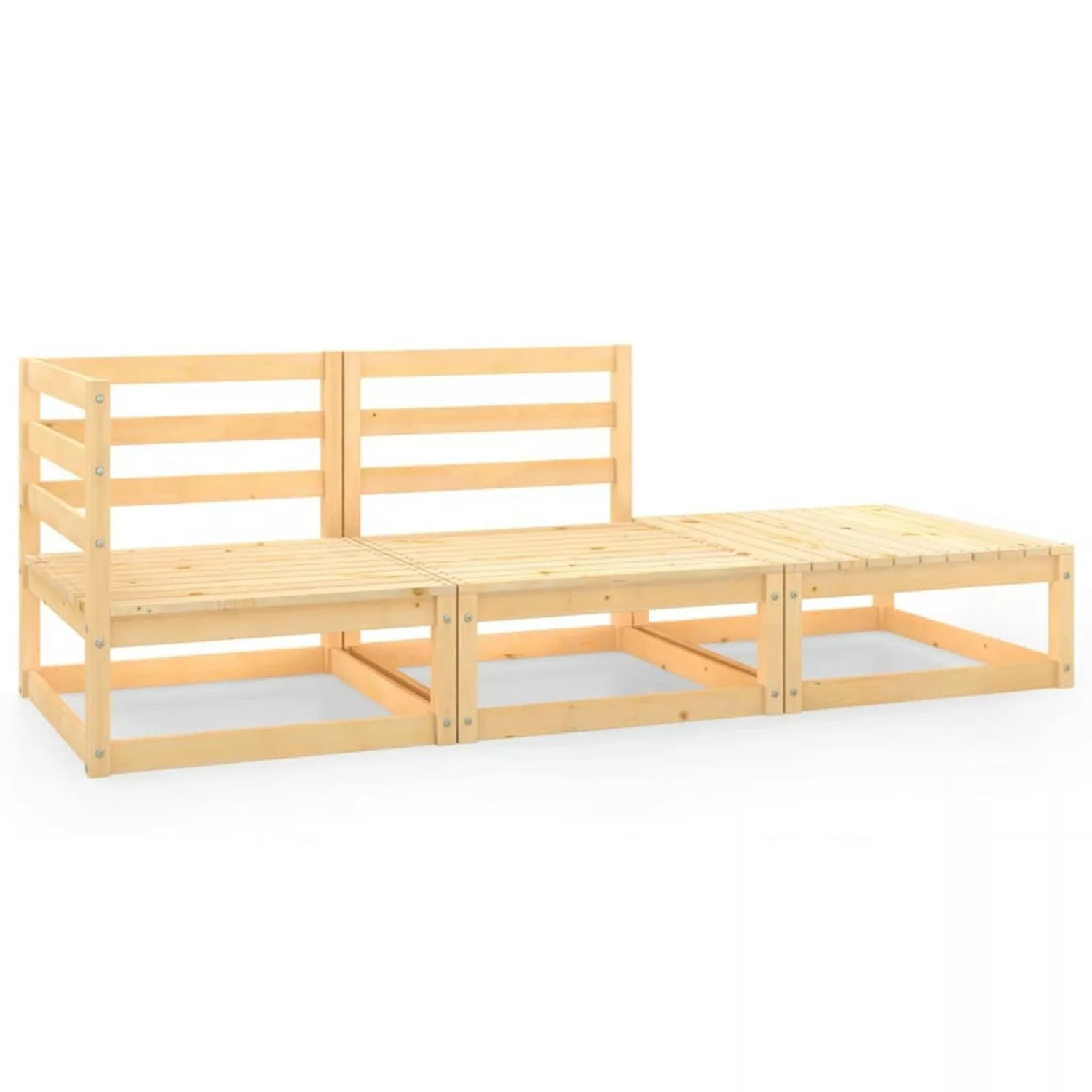 3-tlg. Garten-lounge-set Kiefer Massivholz günstig online kaufen