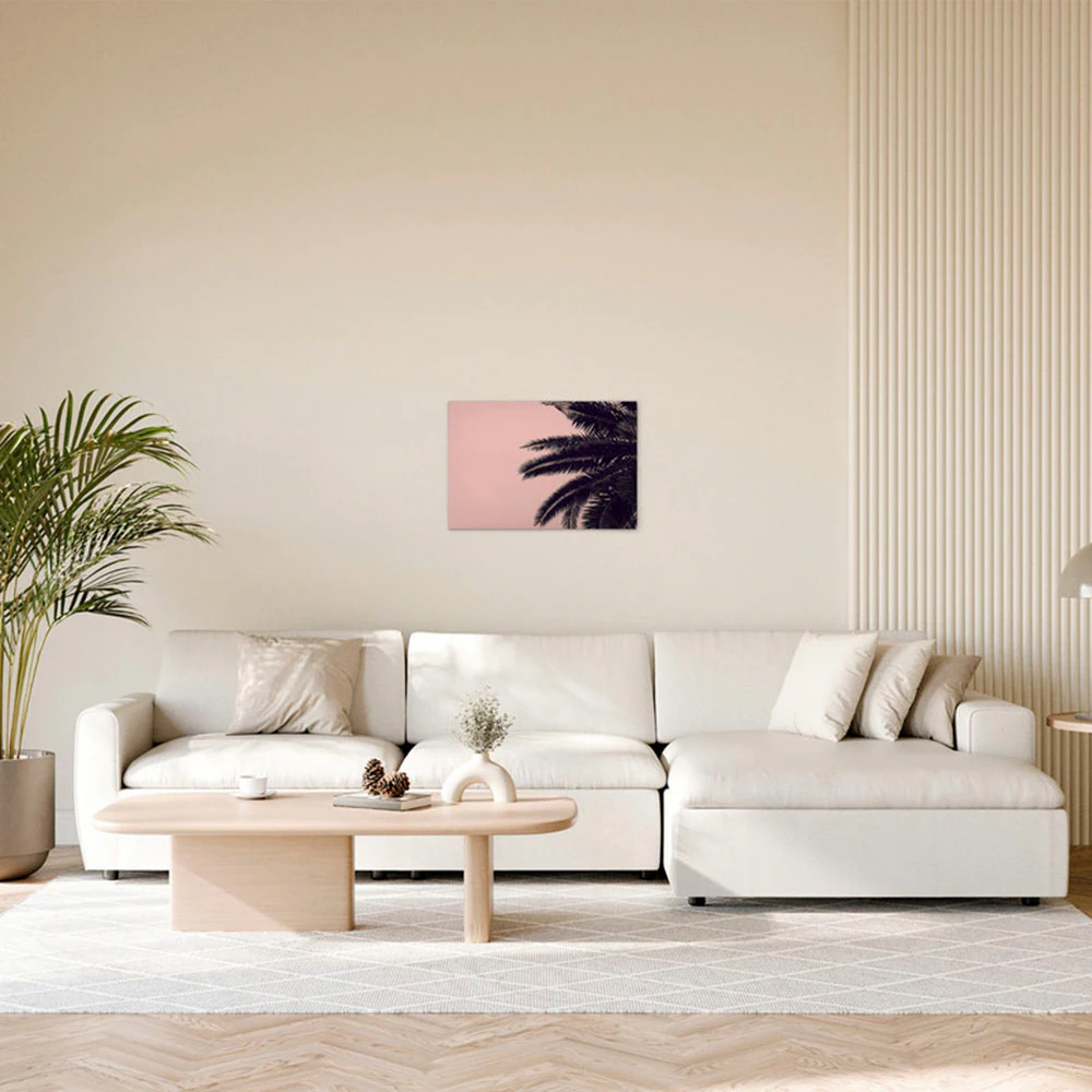 A.S. Création Leinwandbild "Palm Tree - Wandbild Rosa Schwarz Keilrahmen Ku günstig online kaufen