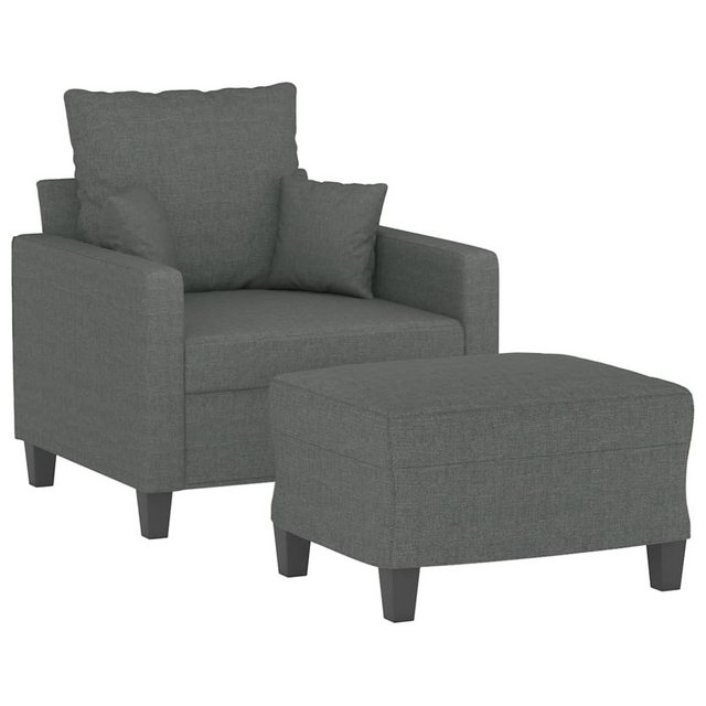 vidaXL Sofa Sessel mit Hocker Dunkelgrau 60 cm Stoff günstig online kaufen