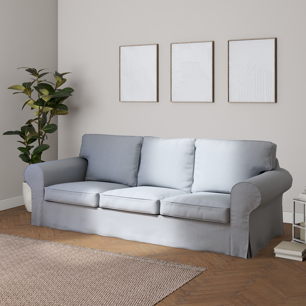 Bezug für Ektorp 3-Sitzer Sofa nicht ausklappbar, steingrau, Sofabezug für günstig online kaufen